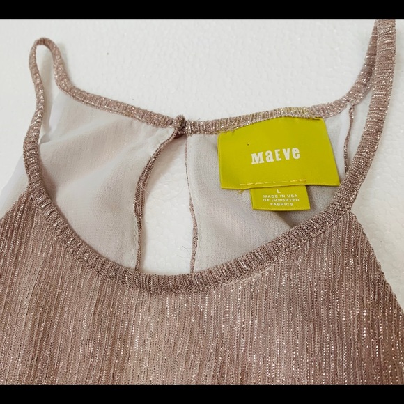 Anthropologie Maeve Sparkle/Shimmer Pink Top - Picture 4 of 6